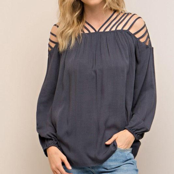 ❌SOLD❌Open Shoulder Top - Picture 2 of 6